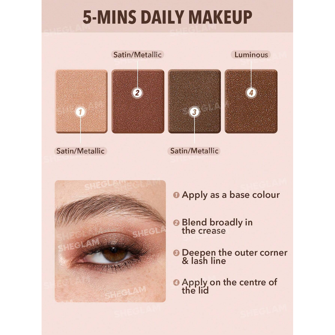Sheglam Essential Square Eyeshadow Quad-Serendipity. - Image 2