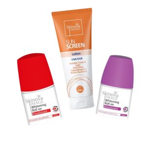 Skinova Summer Routine ( Sunscreen Lotion + Roll On Berries + Roll on Elder Rose )