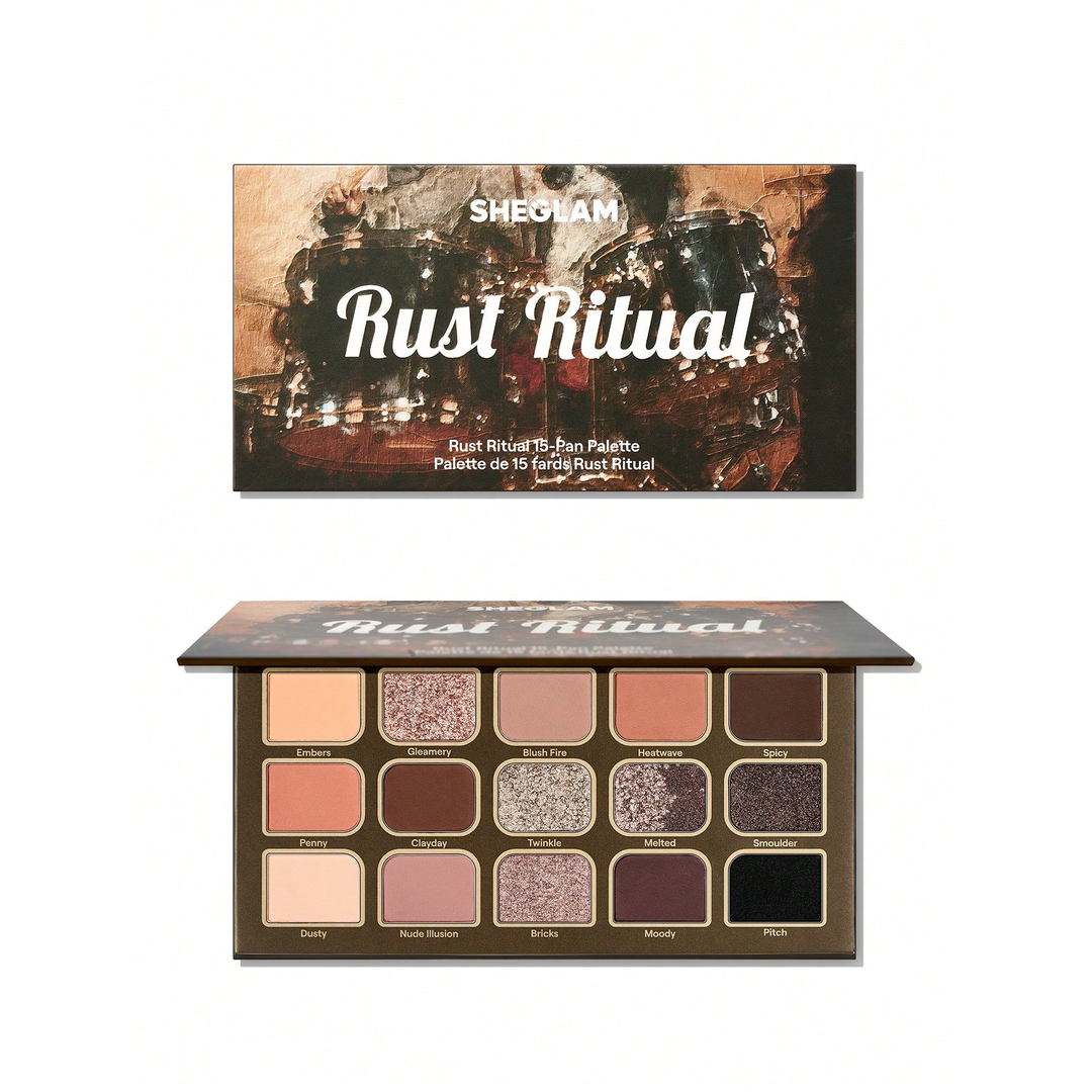 Sheglam Rust Ritual 15-Pan Eyeshadow Palette.