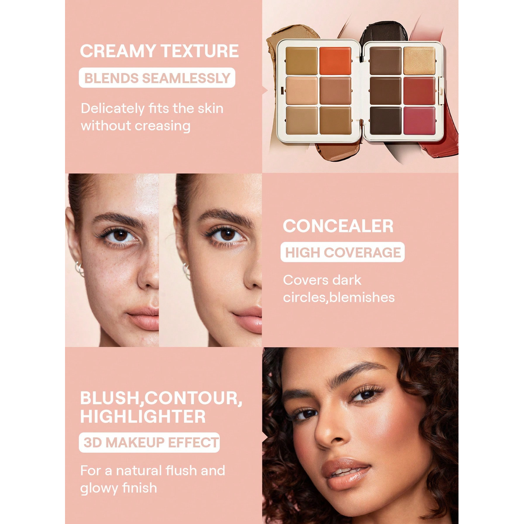 Sheglam All About That Face Multifunctional Face Palette-Mocha Sculpt. - Image 2