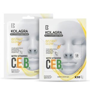 KOLAGRA Multivitamin Sheet Mask Instant Glow (10Sheets )