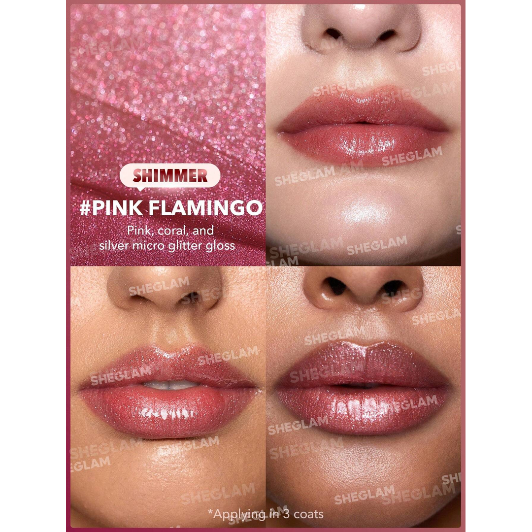 Sheglam Pout-Perfect Shimmer Lip Plumper-Pink Flamingo. - Image 2