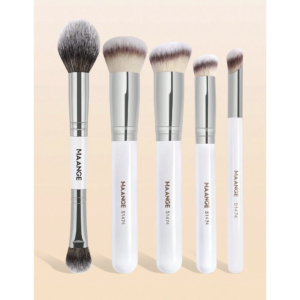 Maange Professional Makeup Brush Set 5 Pieces White.